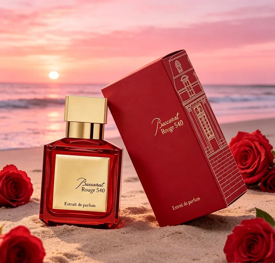 Discover Rougee 540 Extrait de Parfum, a luxurious unisex fragrance with warm amber, woody, and floral notes. Long-lasting elegance for everyday wear and special occasions.