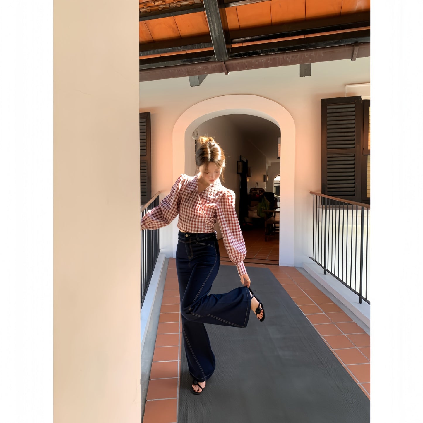 High waisted wide leg jeans for women