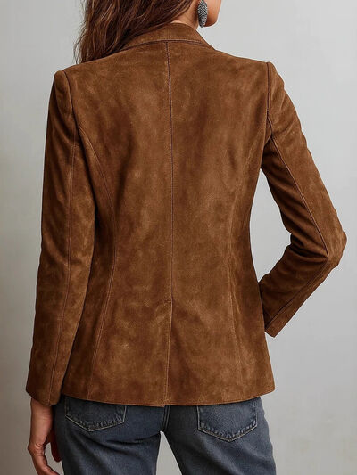 Sculpted Suede Blazer - back view