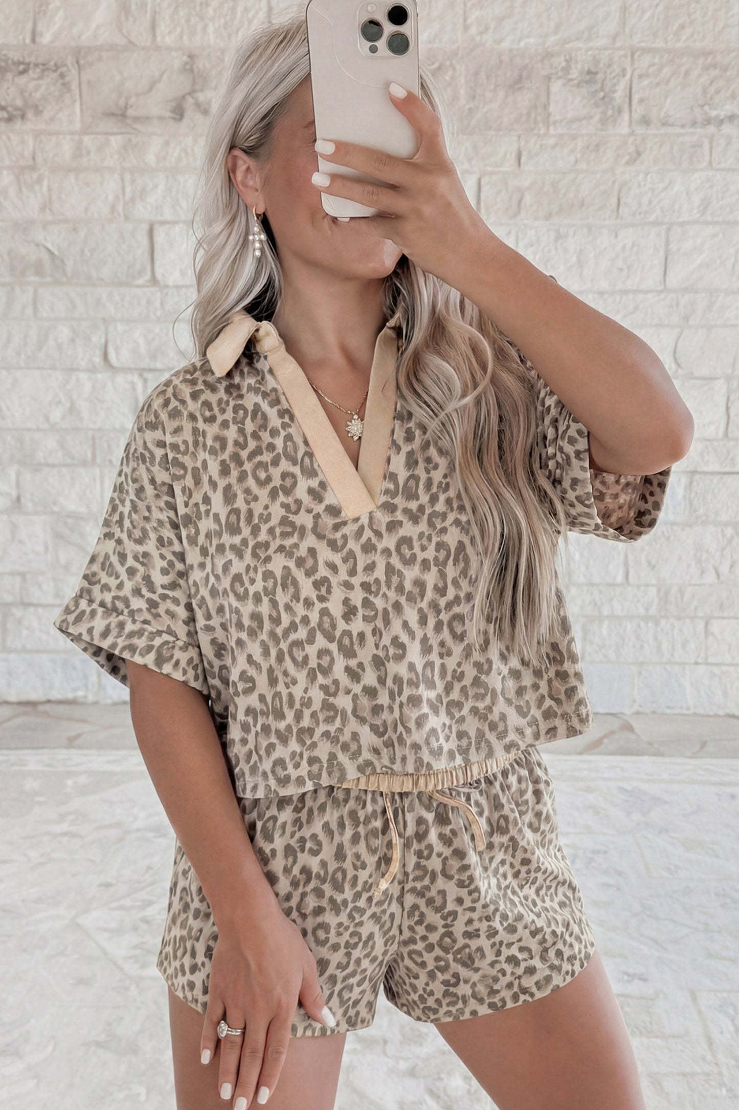 Leopard Lounge Printed 2pcs Short Set