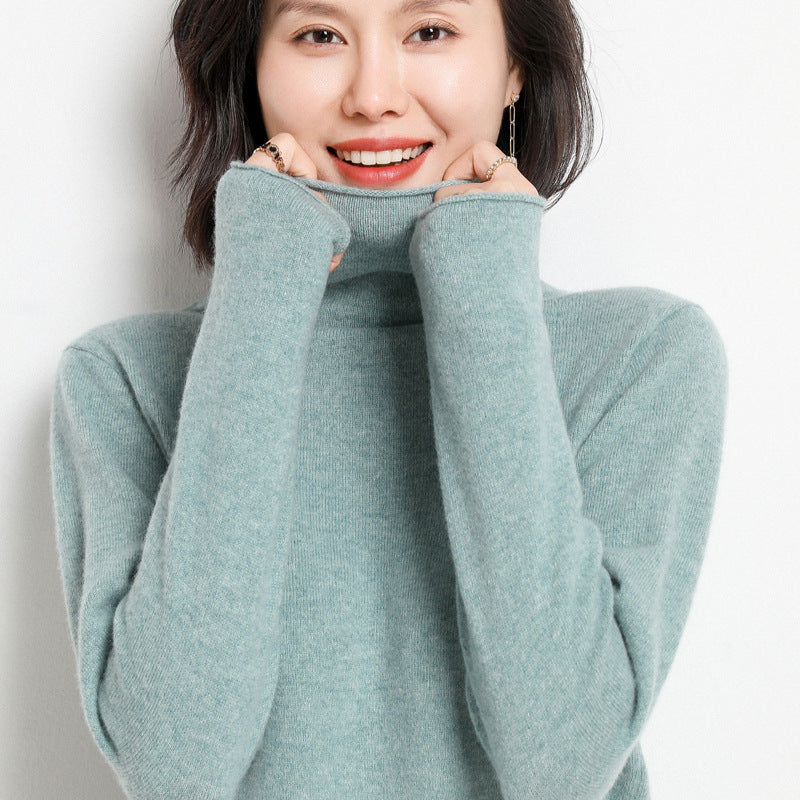 Cherry blossom pink cashmere sweater, lifestyle shot