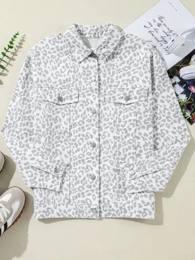 Wild Heart Leopard Denim Jacket - side view
