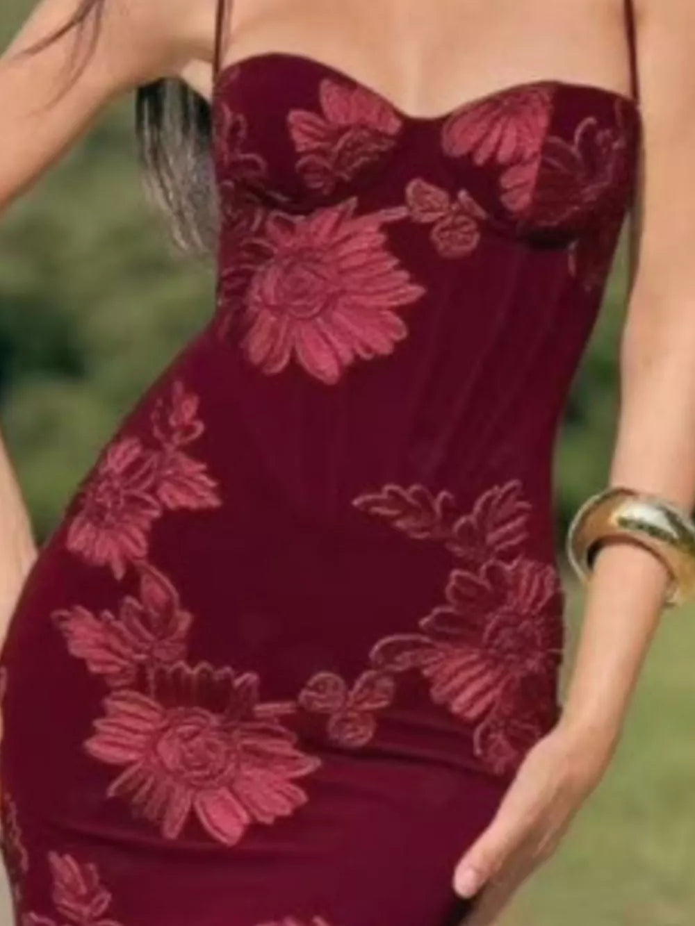 Seraphine sweetheart neckline embroidered lace maxi dress, view 3