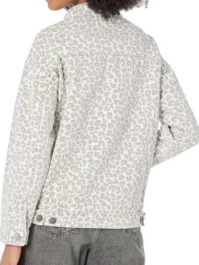 Wild Heart Leopard Denim Jacket - back view