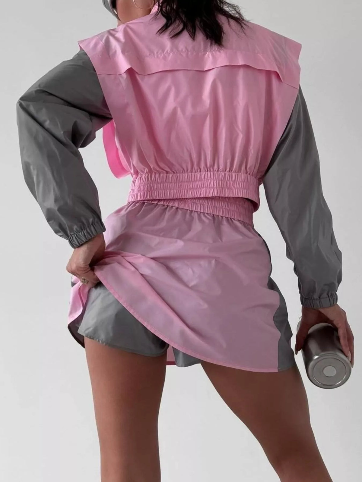 Courtside Muse Color-Block Jacket and Skort Set