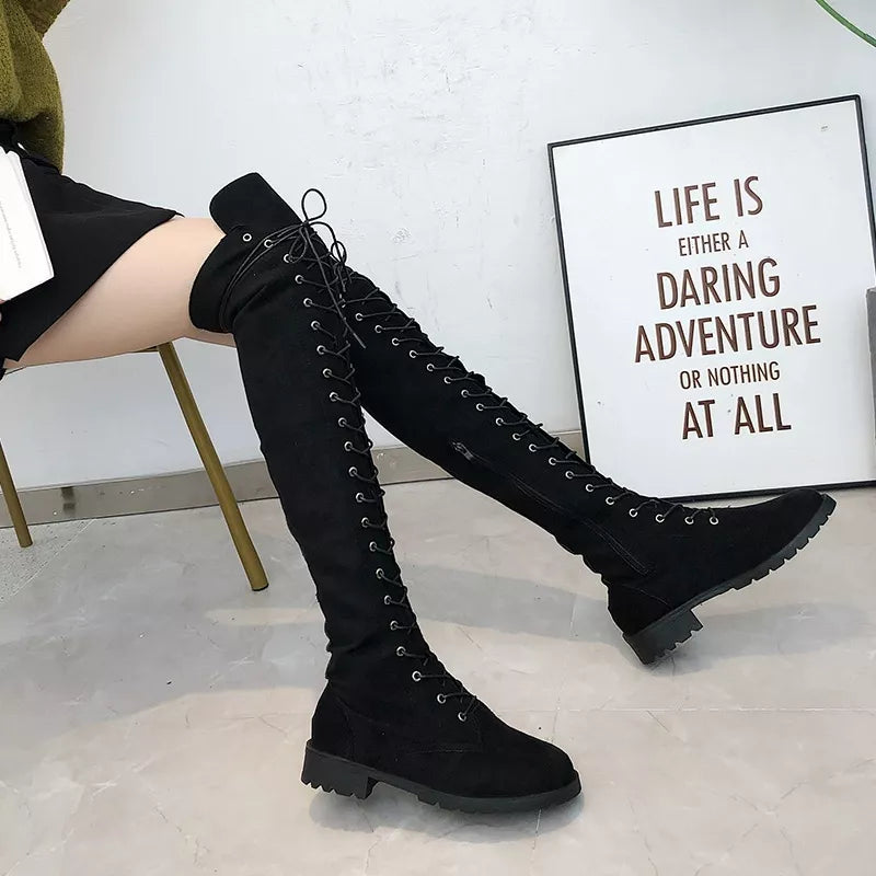 Huntress Lace-Up Over-the-Knee Boots - boutique product photo