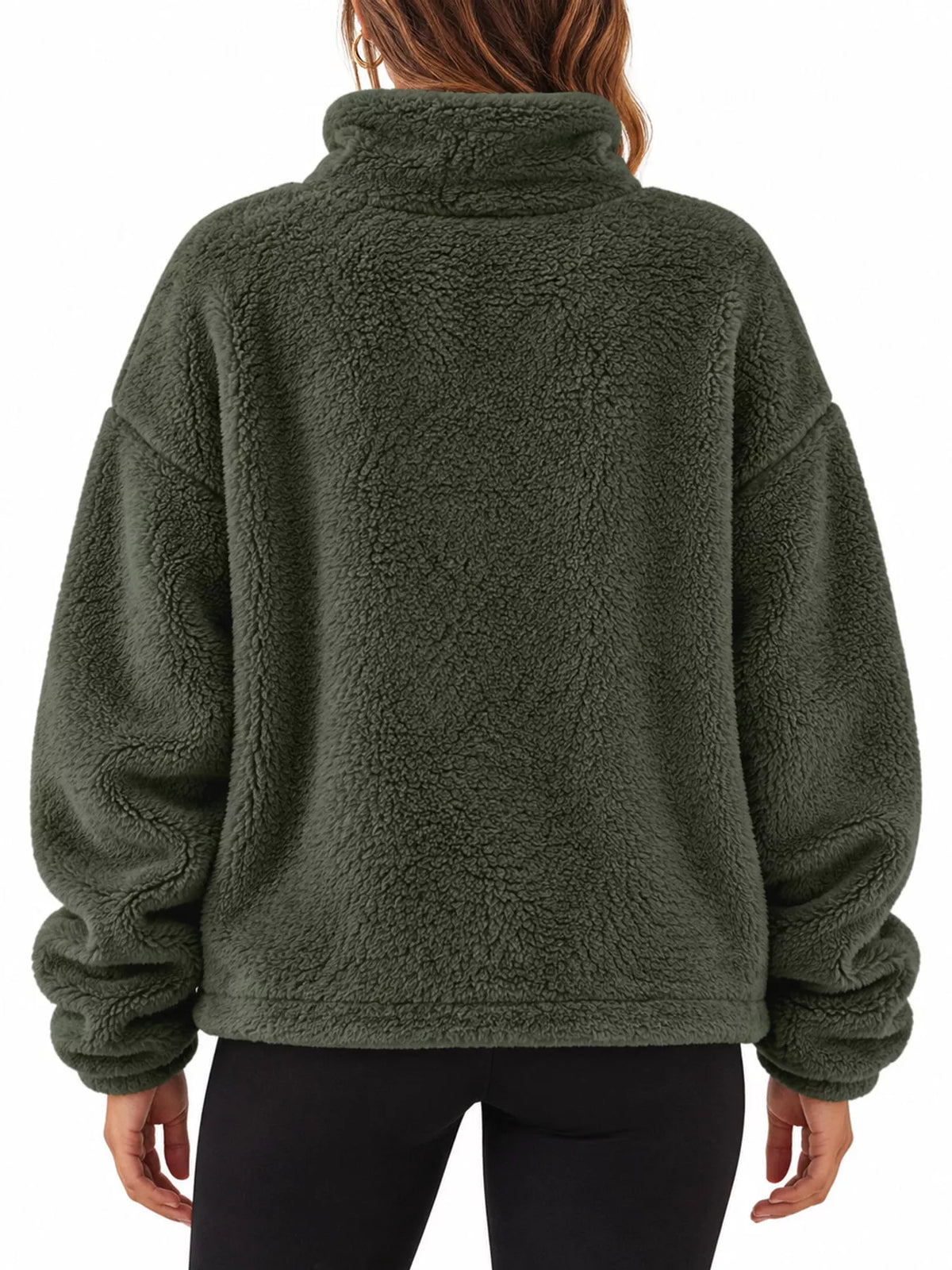 Alpine Sherpa Quarter-Zip Sweatshirt in white — lifestyle shot