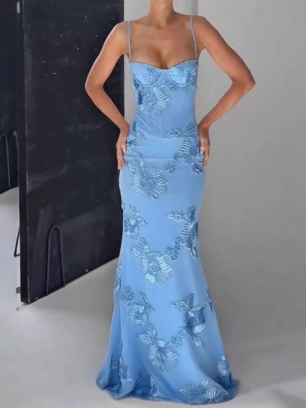 Seraphine sweetheart neckline embroidered lace maxi dress, view 9