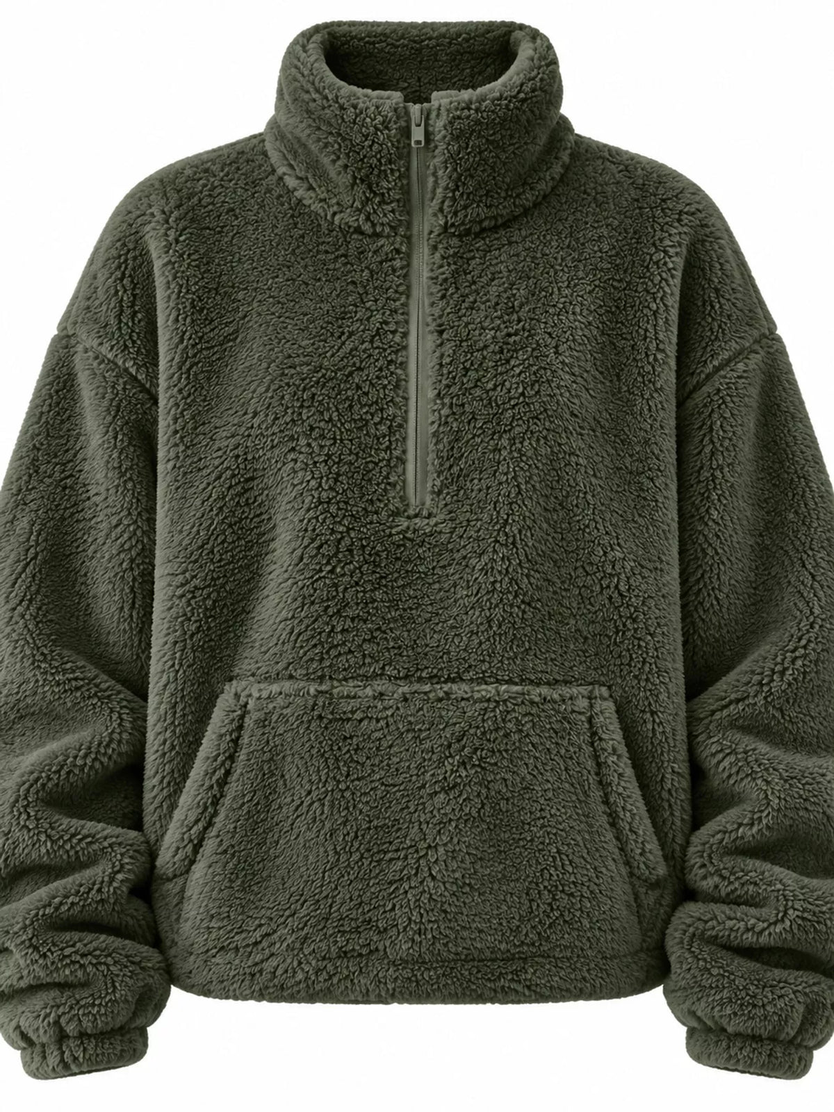 Alpine Sherpa Quarter-Zip Sweatshirt in white — detail view