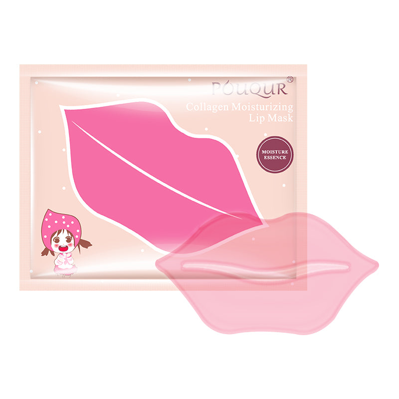 Porque Collagen Lip Mask Pink 10-Pack with collagen lip treatment patches for hydrating, softening, and smoothing dry lips.