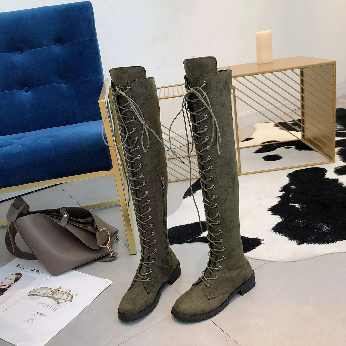 Huntress Lace-Up Over-the-Knee Boots - boutique product photo