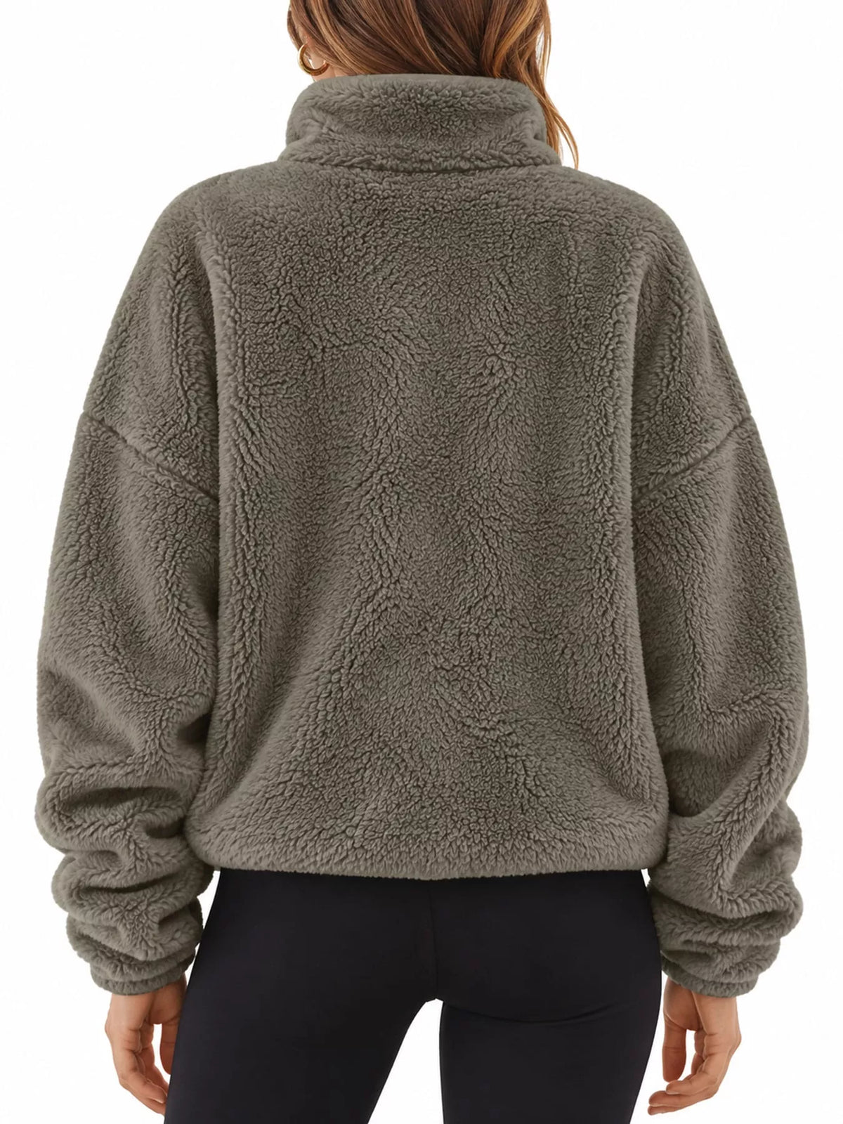 Alpine Sherpa Quarter-Zip Sweatshirt in white — view 13