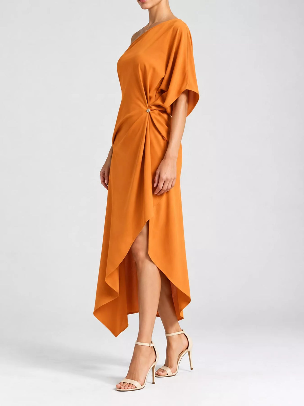 Aurelia One-Shoulder Asymmetric Midi Dress in sky blue — view 13