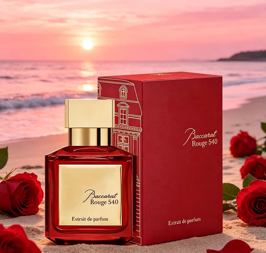 Discover Rougee 540 Extrait de Parfum, a luxurious unisex fragrance with warm amber, woody, and floral notes. Long-lasting elegance for everyday wear and special occasions.