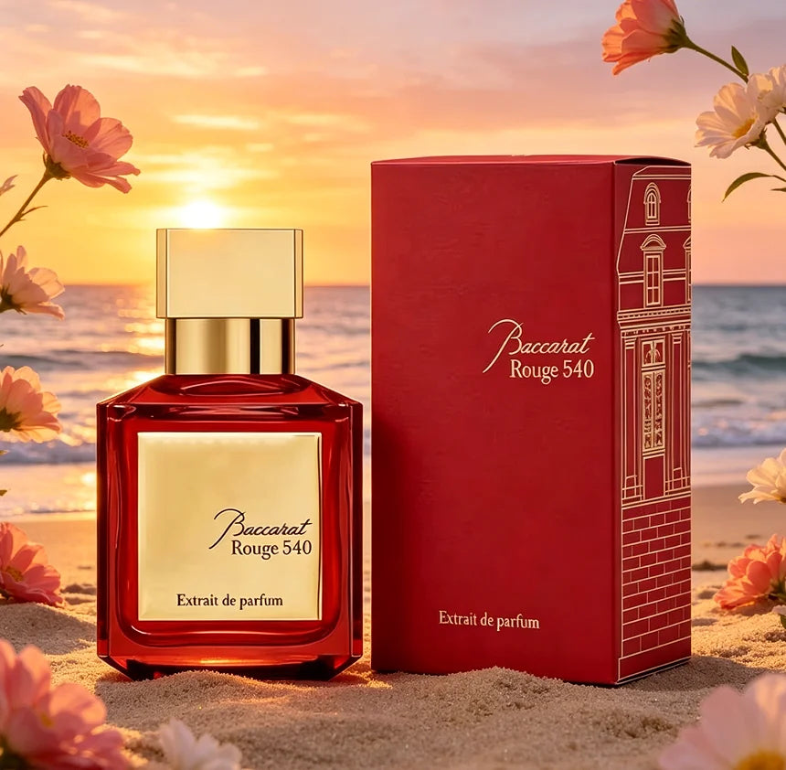 Discover Rougee 540 Extrait de Parfum, a luxurious unisex fragrance with warm amber, woody, and floral notes. Long-lasting elegance for everyday wear and special occasions.
