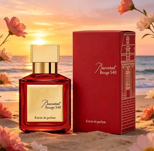 Discover Rougee 540 Extrait de Parfum, a luxurious unisex fragrance with warm amber, woody, and floral notes. Long-lasting elegance for everyday wear and special occasions.