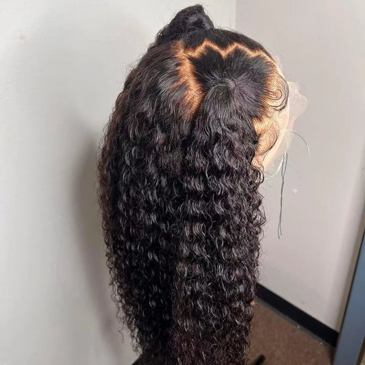 250% Density Jerry Curly Wave 13x6 Human Hair Wigs 13x4 HD Transparent Lace Frontal Human Hair Wigs Brazilian 40 Inch For Women