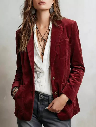 Sculpted Suede Blazer - fabric texture