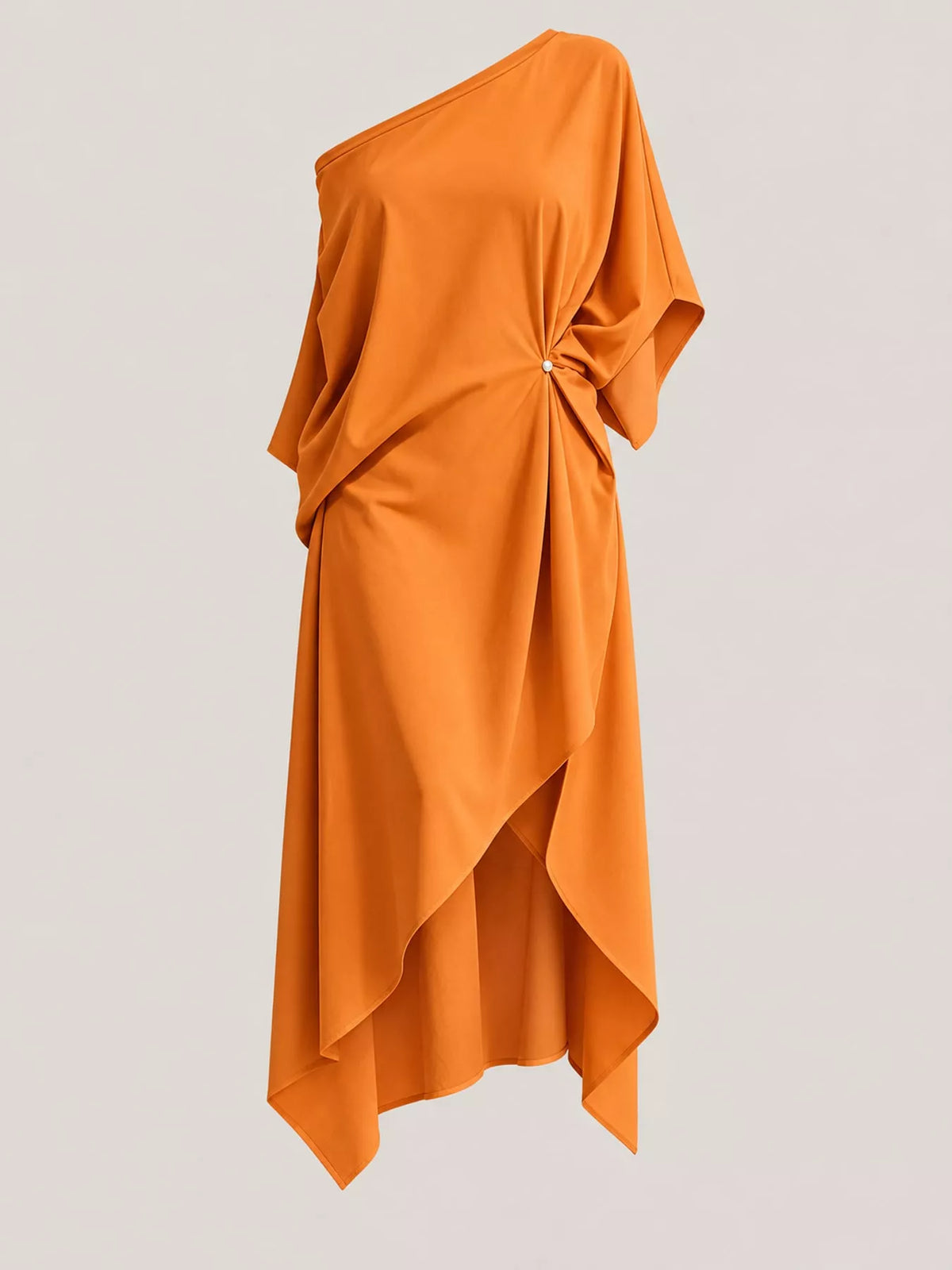 Aurelia One-Shoulder Asymmetric Midi Dress in sky blue — view 15