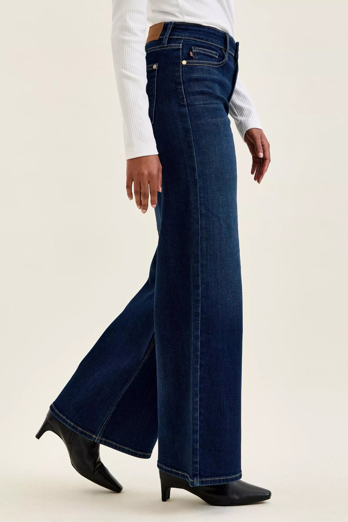 Judy Blue Dark-Wash Wide-Leg Jeans in dark wash denim — alternate angle