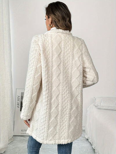 Statuesque Fleece Longline Coat - back view