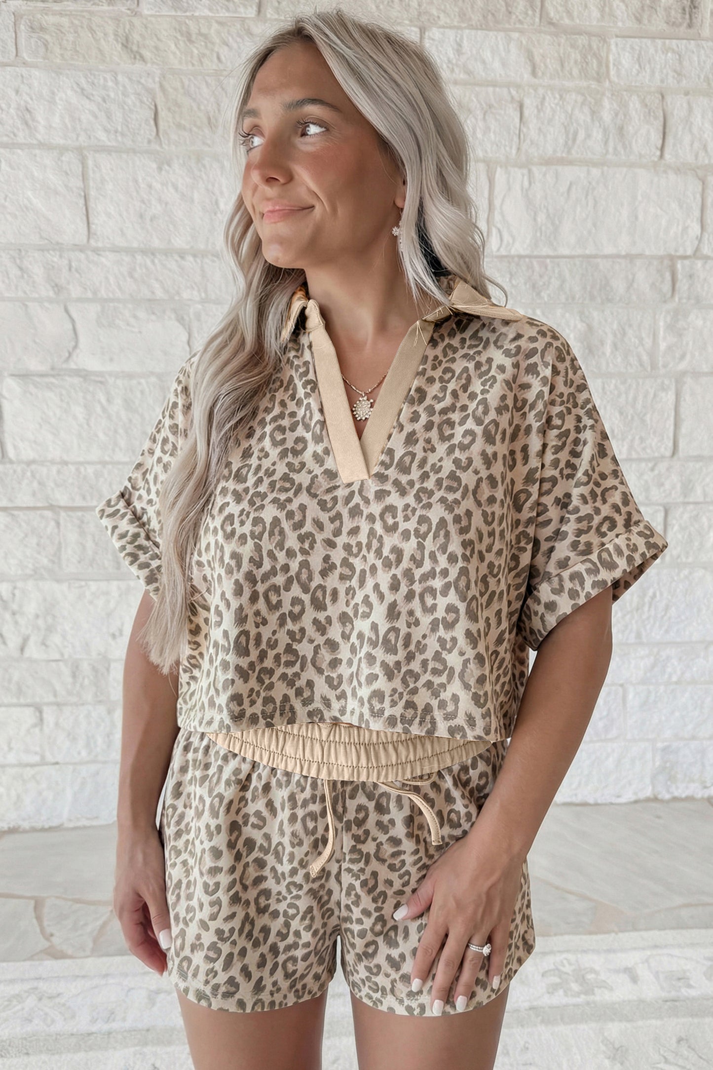 Leopard Lounge Printed 2pcs Short Set