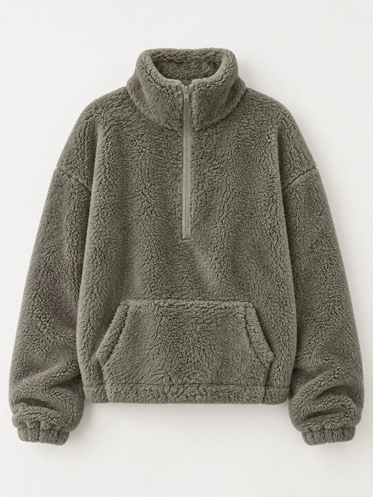 Alpine Sherpa Quarter-Zip Sweatshirt in white — view 14