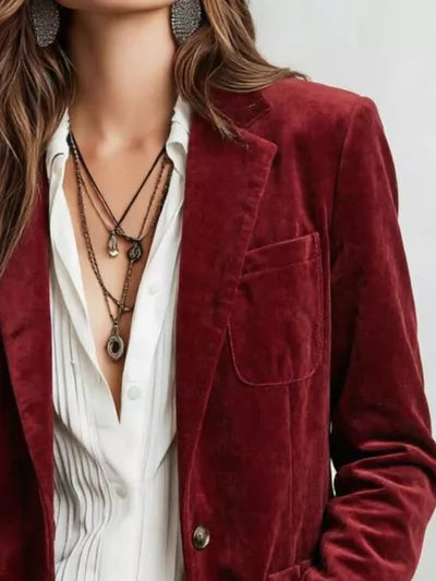 Sculpted Suede Blazer - styled look