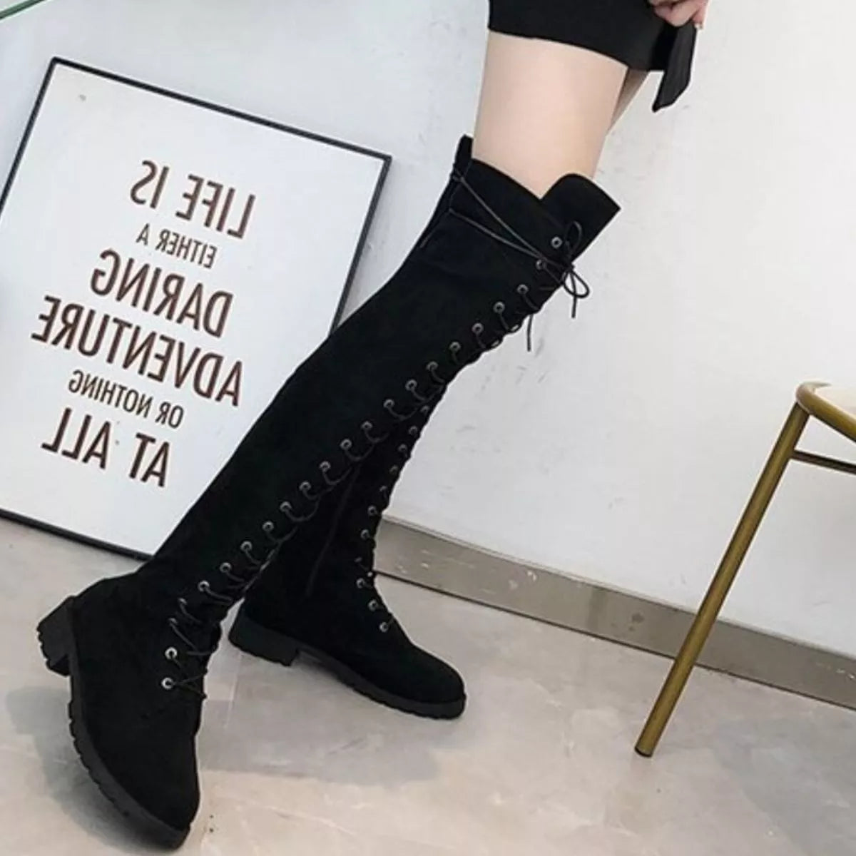 Huntress Lace-Up Over-the-Knee Boots - boutique product photo