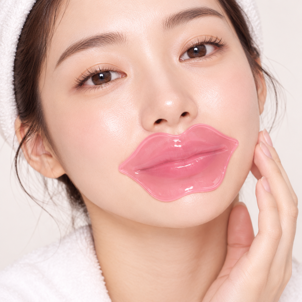 POuQuR Collagen Lip Mask | 10-Piece Hydrating Lip Care - side view